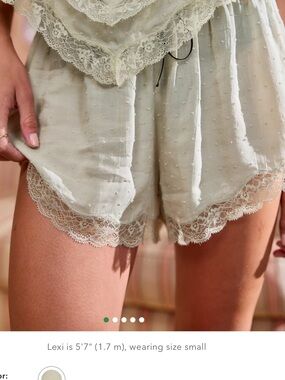Aerie modal sage green delicate lace trim sleep + layering shorts - Size XS NWT